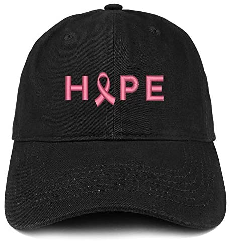 Trendy Apparel Shop Breast Cancer Hope Embroidered Soft Brushed Cotton Cap