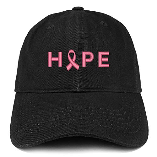 Trendy Apparel Shop Breast Cancer Hope Embroidered Soft Brushed Cotton Cap
