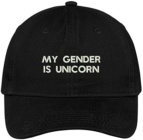 Trendy Apparel Shop My Gender is Unicorn Embroidered Low Profile Brushed Cotton Cap Dad Hat