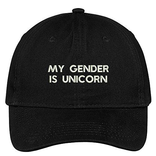 Trendy Apparel Shop My Gender is Unicorn Embroidered Low Profile Brushed Cotton Cap Dad Hat