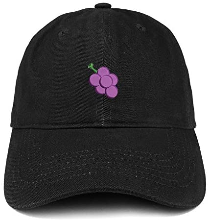 Trendy Apparel Shop Grape Fruit Emoticon Quality Embroidered Low Profile Brushed Cotton Dad Hat Cap