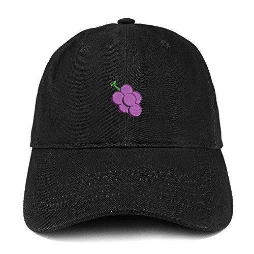 Trendy Apparel Shop Grape Fruit Emoticon Quality Embroidered Low Profile Brushed Cotton Dad Hat Cap