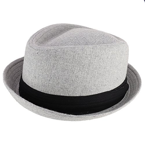 Trendy Apparel Shop Cotton Wool Blend Upbrim Porkpie Fedora Hat
