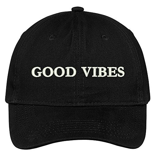 Trendy Apparel Shop Good Vibes Embroidered 100% Cotton Adjustable Cap Dad Hat