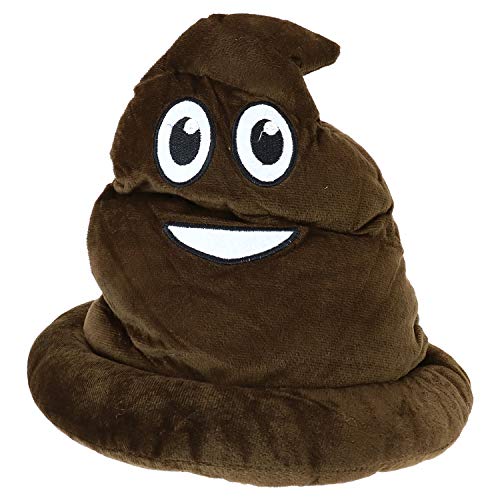 Trendy Apparel Shop Poop Emoticon Soft Plush Party Costume Gag Hat - Brown