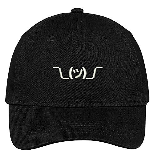 Trendy Apparel Shop Shrug Emoticon Embroidered Low Profile Soft Cotton Brushed Baseball Cap