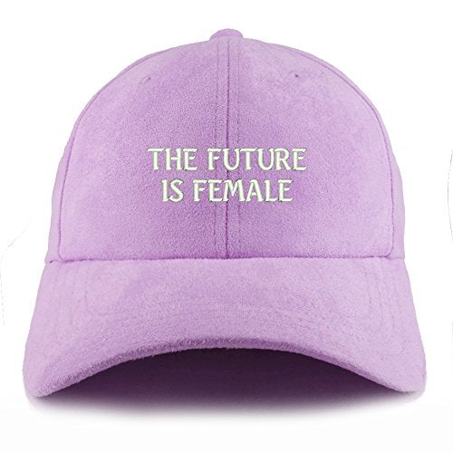 Trendy Apparel Shop The Future is Female Embroidered Faux Suede Leather Adjustable Cap
