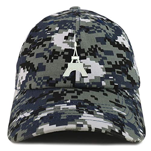 Trendy Apparel Shop Small Eifel Tower Embroidered Soft Crown 100% Brushed Cotton Cap