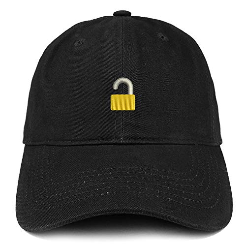 Trendy Apparel Shop Open Lock Embroidered Soft Crown Brushed Cotton Cap