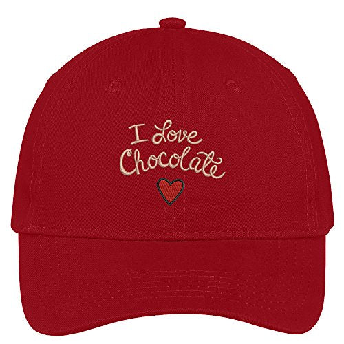 Trendy Apparel Shop I Love Chocolate Embroidered Soft Brushed Cotton Low Profile Cap