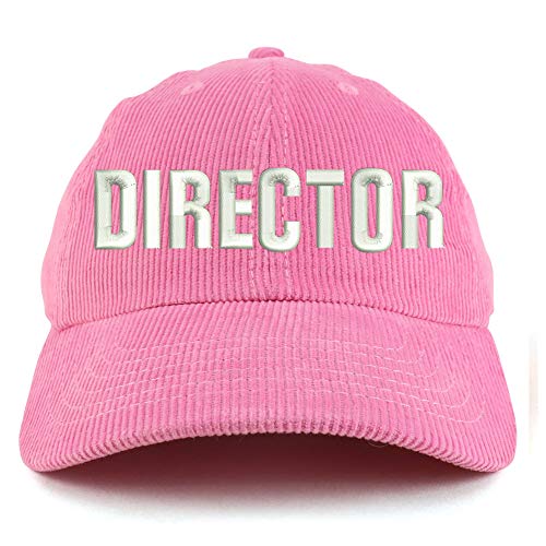 Trendy Apparel Shop Director Embroidered Corduroy Unstructured Baseball Cap