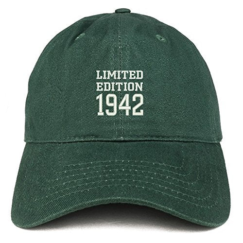 Trendy Apparel Shop Limited Edition 1942 Embroidered Birthday Gift Brushed Cotton Cap
