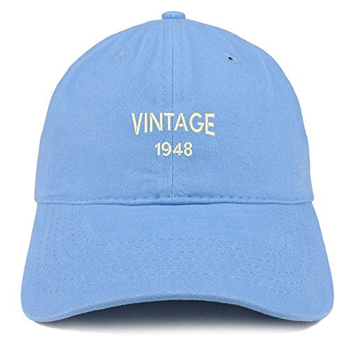 Trendy Apparel Shop Small Vintage 1948 Embroidered 73rd Birthday Adjustable Cotton Cap