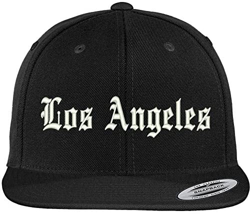 Trendy Apparel Shop Los Angeles City Old English Embroidered Flat Bill Snapback Cap