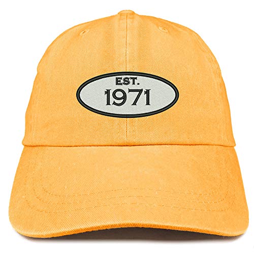 Trendy Apparel Shop 50th Birthday Established 1971 Washed Cotton Adjustable Cap