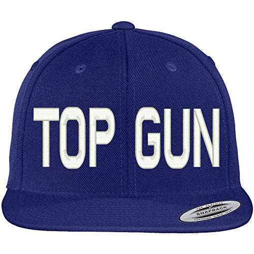 Trendy Apparel Shop Top Gun Embroidered Flat Bill Snapback Ball Cap