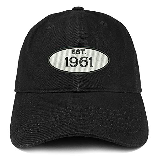 Trendy Apparel Shop 60th Birthday Established 1961 Soft Crown Brushed Cotton Cap