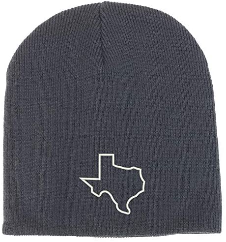 Trendy Apparel Shop Texas State Outline Acrylic Winter Knit Skull Short Beanie