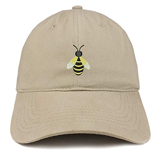 Trendy Apparel Shop Cartoon Bee Embroidered Soft Crown 100% Brushed Cotton Cap