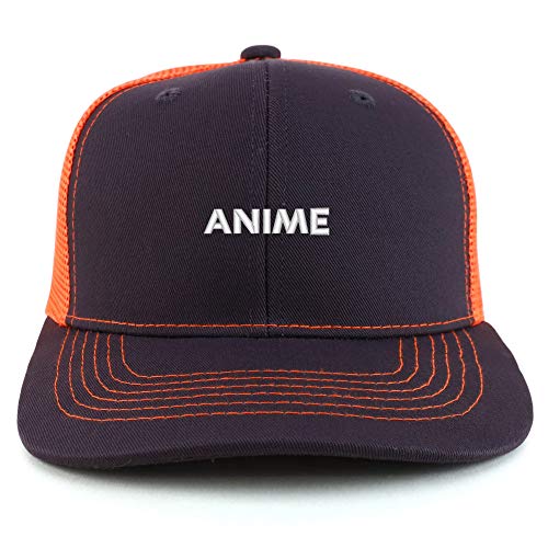 Trendy Apparel Shop Anime Cotton Two Tone Mesh Back Trucker Baseball Cap