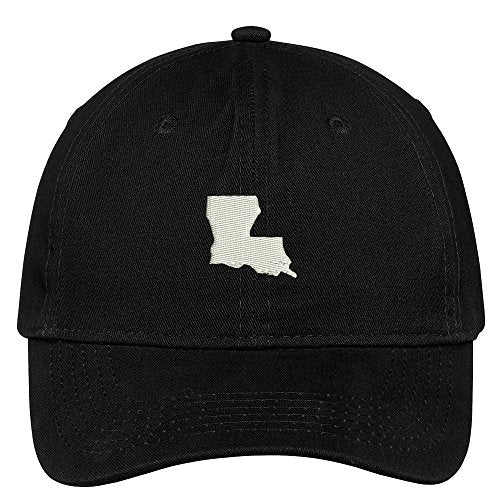 Trendy Apparel Shop Louisiana State Map Embroidered Low Profile Soft Cotton Brushed Baseball Cap