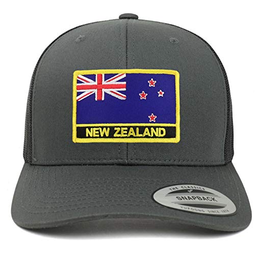 Trendy Apparel Shop Zealand Flag Patch Retro Trucker Mesh Cap