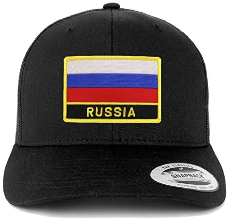 Trendy Apparel Shop Russia Flag Patch Retro Trucker Mesh Cap
