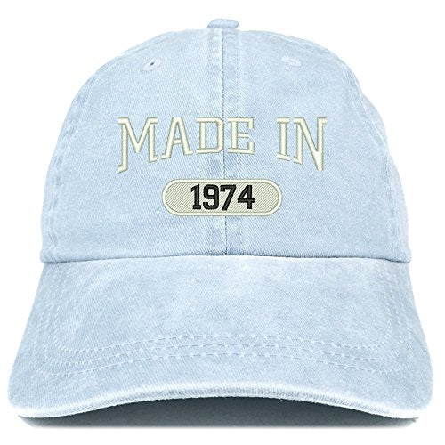 Trendy Apparel Shop Made in 1974 Embroidered 47th Birthday Washed Baseball Cap