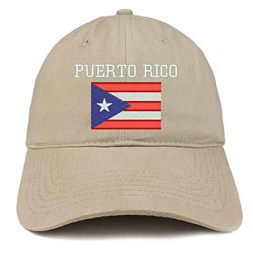 Trendy Apparel Shop Puerto Rico Embroidered Soft Crown 100% Brushed Cotton Cap