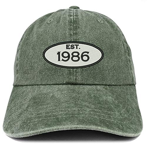 Trendy Apparel Shop 35th Birthday Established 1986 Washed Cotton Adjustable Cap