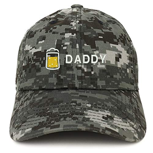 Trendy Apparel Shop Daddy with Beer Embroidered Brushed Cotton Cap