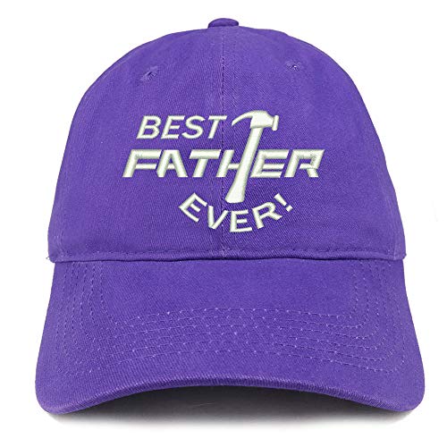 Trendy Apparel Shop Best Father Ever Embroidered Soft Crown 100% Brushed Cotton Cap