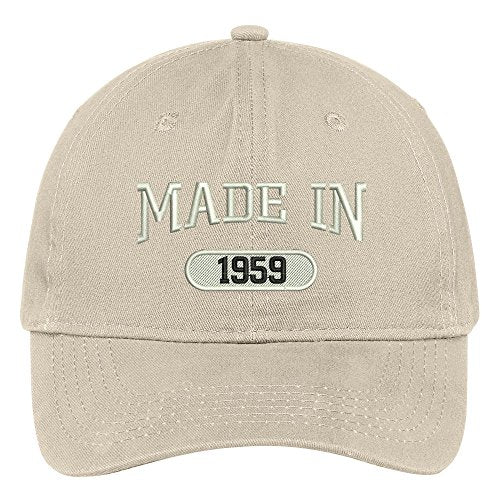 Trendy Apparel Shop 60th Birthday - Made in 1959 Embroidered Low Profile Cotton Baseball Cap