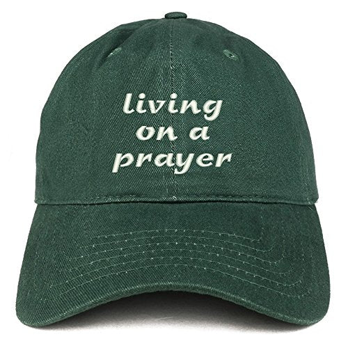 Trendy Apparel Shop Living On A Prayer Embroidered Brushed Cotton Cap