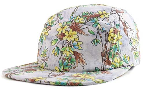 Trendy Apparel Shop Men's 5 Panel Blossom Floral Design Baseball Cap