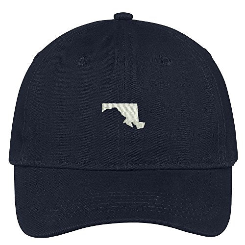 Trendy Apparel Shop Maryland State Map Embroidered Low Profile Soft Cotton Brushed Baseball Cap