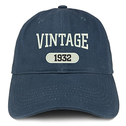 Trendy Apparel Shop Vintage 1932 Embroidered 89th Birthday Relaxed Fitting Cotton Cap