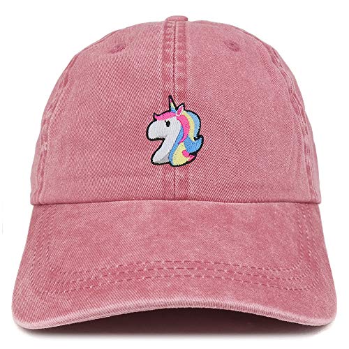 Trendy Apparel Shop Unicorn Patch Pigment Dyed Washed Baseball Cap