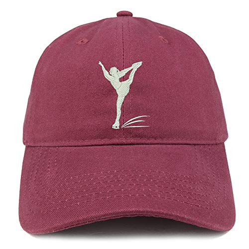 Trendy Apparel Shop Figure Skater Embroidered Soft Crown 100% Brushed Cotton Cap