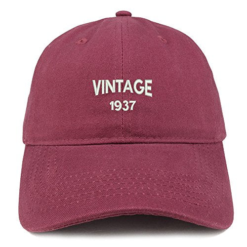 Trendy Apparel Shop Small Vintage 1937 Embroidered 84th Birthday Adjustable Cotton Cap