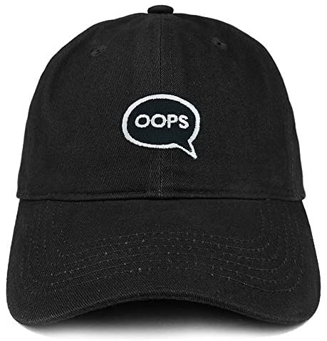 Trendy Apparel Shop Oops Patch Brushed Cotton Unstructured Dad Hat