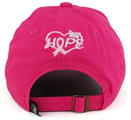Trendy Apparel Shop Breast Cancer Pink Ribbon 3D Embroidered Cotton Adjustable Baseball Cap