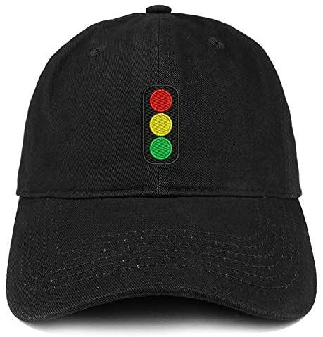 Trendy Apparel Shop Traffic Light Embroidered Soft Crown 100% Brushed Cotton Cap