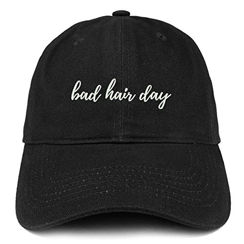 Trendy Apparel Shop Bad Hair Day Embroidered Brushed Cotton Cap