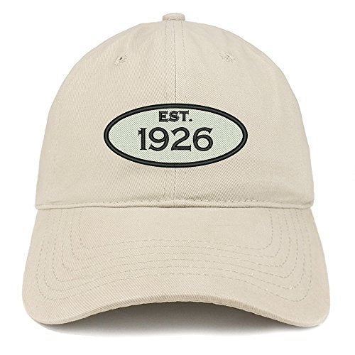 Trendy Apparel Shop Established 1926 Embroidered 95th Birthday Gift Soft Crown Cotton Cap
