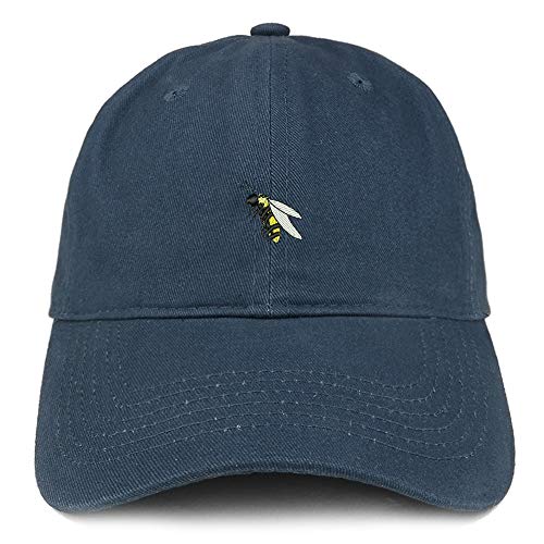 Trendy Apparel Shop Small Bee Embroidered Soft Crown 100% Brushed Cotton Cap