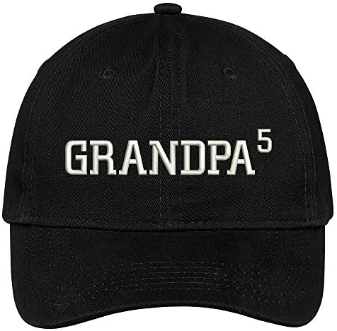Trendy Apparel Shop Grandpa of 5 Grandchildren Embroidered 100% Quality Brushed Cotton Baseball Cap