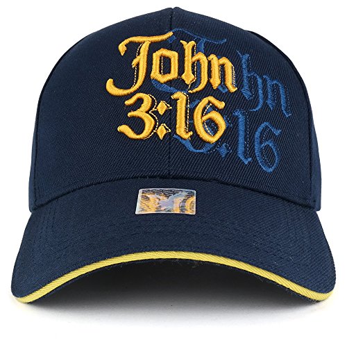 Trendy Apparel Shop John 3:16 Christian Verse 3-D Embroidered Jesus Baseball Cap