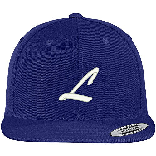 Trendy Apparel Shop Letter L Brushed Script Embroidered Flat Bill Snapback Baseball Cap