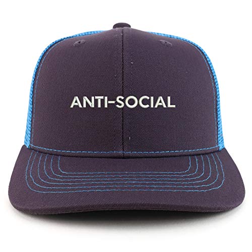 Trendy Apparel Shop Anti Social Cotton Two Tone Trucker Baseball Cap